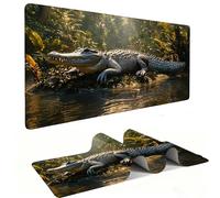 Tapis Souris de Jeu, XXL Grand Tapis de Souris Gaming 60 x 30 cm épaisseur 3MM, Mouse Pad D'ordinateur Antidérapant et étanche avec Bords Bureau pour Jeux/Bureau/Maison - (Crocodile) s-245