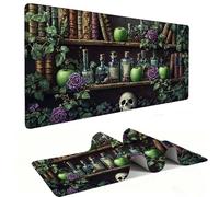 Tapis Souris de Jeu, XXL Grand Tapis de Souris Gaming 90 x 40 cm épaisseur 3MM, Mouse Pad D'ordinateur Antidérapant et étanche avec Bords Bureau pour Bureau/Maison - (étagères de Livres) s-1077