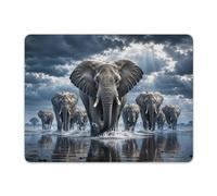 Tapis Souris des éléphants traversent des eaux tumultueuses Tapis de