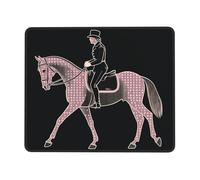Tapis Souris Dressage Cavalier de Dressage Cheval Mouse Pad 10x12in | Confort Base de table Antidérapante Tapis de Bureau pour PC Accessoires Gaming