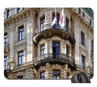 Tapis Souris, Façade Art Nouveau Architecture Façade De Maison Gamer Mouse Pad Antidérapante Tapis De Souris Confort Souris De Gaming pour Ordinateur Jeux Souris 25X30Cm