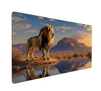 Tapis Souris Gamer XXL, Grand Tapis de Souris Gaming 700 x 400 mm épaisseur 3MM, Mouse Pad D'ordinateur Antidérapant et étanche avec Bords Bureau pour Jeux/Bureau/Maison - (Animaux Lion) A-365