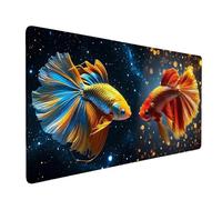 Tapis Souris Gamer XXL, Grand Tapis de Souris Gaming 700 x 400 mm, Mouse Pad D'ordinateur Antidérapant et étanche avec Bords Bureau pour Jeux/Bureau/Maison/Cadeaux - (Combat De Poissons) A-380