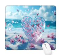 Tapis Souris Gaming Amour,Fleur Petit Tapis Souris 290x240x3mm,Petit Mouse Pad à Bords Cousus,avec sous Main Bureau Étanche Antidérapante,Accessoire Bureau,pour Maison/Travail/Gamer,Cadeaux D-558