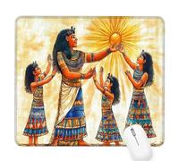 Tapis Souris Gaming Egypte, Pharaon Petit Tapis Souris 300x250x3mm, Petit Mouse Pad à Bords Cousus, avec sous Main Bureau Étanche Antidérapante, Accessoire Bureau, pour Maison/Travail/Gamer D-978