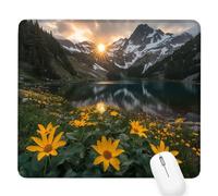 Tapis Souris Gaming Montagne enneigée,lac Petit Tapis Souris 240x200x3mm,Petit Mouse Pad à Bords Cousus,avec sous Main Bureau Étanche Antidérapante,Accessoire Bureau,pour Maison/Travail/Gamer D-783