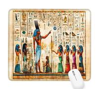 Tapis Souris Gaming Pharaon, Egypte Petit Tapis Souris 400x300x3mm, Petit Mouse Pad à Bords Cousus, avec sous Main Bureau Étanche Antidérapante, Accessoire Bureau, pour Maison/Travail/Gamer D-979