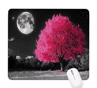 Tapis Souris Gaming Rouge,Arbre Petit Tapis Souris 240x200x3mm,Petit Mouse Pad à Bords Cousus,avec sous Main Bureau Étanche Antidérapante,Accessoire Bureau,pour Maison/Travail/Gamer,Cadeaux D-980