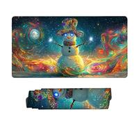 Tapis Souris Gaming XXL 800 x 400 mm - Grand Tapis Bureau avec Base Anti-Dérapage - Mouse Pad Gamer - Couverture Complète du Bureau - Imperméable Mouse Pad (Le Bonhomme de Neige de rêve) j-665