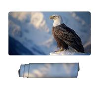 Tapis Souris Gaming XXL 800 x 400 mm - Grand Tapis Bureau avec Base Anti-Dérapage - Mouse Pad Gamer Imperméable - Couverture Complète du Bureau - Multifonction Mouse Pad, Cadeaux (L'aigle) j-1056