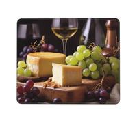 Tapis Souris Gâteau Au Fromage Au Vin Blanc Et Raisins 25X30Cm Bords Cousus Tapis De Souris De Jeu Antidérapante Mouse Pad pour Études Pc