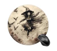 Tapis Souris Halloween Sorcière Volante Fantôme Horreur Citrouille | 20Cm Mouse Pad Portable Durable Tapis De Souris Pour Études Travail Maison