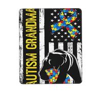 Tapis Souris, Maman Ourse Autiste Drapeau Américain Sensibilisation À l'Autisme Tapis De Souris Gamer Base en Caoutchouc Gamer Mouse Pad Antidérapante Tapis De Souris pour Pc Ordinateur 25X30Cm