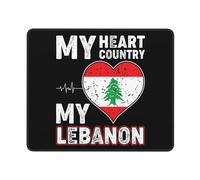 Tapis Souris, Mon Coeur Mon Pays Mon Liban Tapis De Souris Antidérapante Tapis De Souris De Jeu Base en Caoutchouc Mouse Pad pour Souris Joueurs Professionnels 25X30Cm