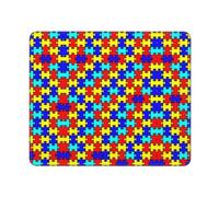 Tapis Souris Pièce de Puzzle colorée pour la Sensibilisation à l'Autisme | Base de table 10x12in Confort Mousepad Portable Tapis de Bureau pour Gaming Clavier Accessoires