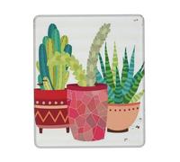 Tapis Souris Trio De Cactus Vintage en Pot, Petit Format 25X30Cm Durable Tapis De Souris De Jeu Portable Mouse Pad pour Ordinateur Gamer