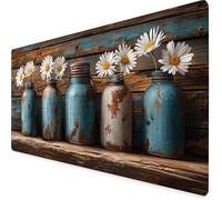 Tapis Souris XXL 1200 x 600 mm, Tapis de Souris Blanc sous Main Bureau ChrysanthèMe Mouse Pad avec 3MM Bords Cousus, Imperméable Base en Caoutchouc Antidérapant Surface Accessoire Bureau -yym2509Y2