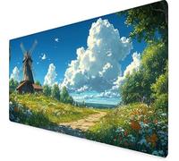 Tapis Souris XXL 120x60cm, Tapis de Souris Blanc sous Main Bureau Paysage Mouse Pad avec 3MM Bords Cousus, Imperméable Base en Caoutchouc Antidérapant Surface Accessoire Bureau pour Gaming -yym2509PV