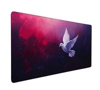 Tapis Souris XXL 120x60cm, Tapis de Souris Pigeon sous Main Bureau Noir Mouse Pad avec 3MM Bords Cousus, Imperméable Base en Caoutchouc Antidérapant Surface Accessoire Bureau pour Gaming -bby2509W5