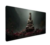 Tapis Souris XXL 900 x 300 mm, Tapis de Souris Zen sous Main Bureau Noir Mouse Pad avec 3MM Bords Cousus, Imperméable Base en Caoutchouc Antidérapant Surface Accessoire Bureau pour Gaming -bby2509TA