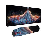 Tapis Souris XXL 900 x 400 mm, Tapis de Souris Rose sous Main Bureau Robe De MariéE Mouse Pad avec Bords Cousus, Imperméable Base en Caoutchouc Antidérapant Surface Accessoire Bureau -hjw260164