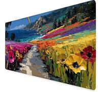 Tapis Souris XXL 900 x 400mm, Tapis de Souris Arc-en-Ciel sous Main Bureau Paysage Mouse Pad avec 3MM Bords Cousus, Imperméable Base en Caoutchouc Antidérapant Surface Accessoire Bureau -yym250929
