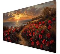 Tapis Souris XXL 900 x 400mm, Tapis de Souris Jaune Sous Main Bureau Coucher De Soleil Mouse Pad avec 3MM Bords Cousus, Imperméable Base en Caoutchouc Antidérapant Surface Accessoire Bureau -yym2509HP