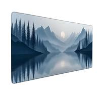 Tapis Souris XXL 90x30cm, Tapis de Souris Montagne sous Main Bureau Blanc Mouse Pad avec 3MM Bords Cousus, Imperméable Base en Caoutchouc Antidérapant Surface Accessoire Bureau pour Gaming -bby2509WE