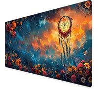 Tapis Souris XXL 90x40cm, Tapis de Souris Bleu sous Main Bureau Attrape-RêVes Mouse Pad avec 3MM Bords Cousus, Imperméable Base en Caoutchouc Antidérapant Surface Accessoire Bureau, Gaming -yym2509WE