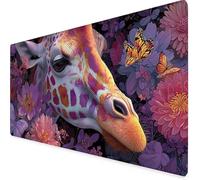 Tapis Souris XXL 90x40cm, Tapis de Souris Violet sous Main Bureau Girafe Mouse Pad avec 3MM Bords Cousus, Imperméable Base en Caoutchouc Antidérapant Surface Accessoire Bureau pour Gaming -yym2509GF