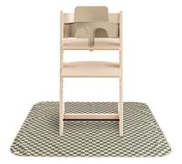 Tapis sous chaise haute anti-éclaboussures - Olive Check