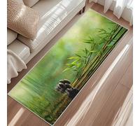 Tapis Spa Zen, Tapis Entree Pierre Bambou Méditation, Rugs 50x80cm pour Chambre Passage Sortie Carpet Poils Ras Antidérapant Lavable en Machine