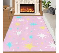 Tapis Star Kids Home Decoe, Tapis Roses antidérapants lavables, étoile colorée à appliquer dans Le Salon, la Chambre, Le Couloir de la Salle à Manger (50x80cm)