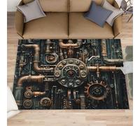 Tapis steampunk pour chambre à coucher, motif engrenages industriels, décoration d'intérieur, salon, tapis lavable pour chambre de garçons et filles - 180 x 270 cm