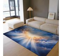 Tapis Sunshine Cloud Rugs de copropriété décors de Fantaisie Tapis Bleus Tapis antidérapants antidérapants Moquette Lavable pour Salon Bureau Bureau Hall d’étude 160x230cm