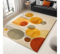 Tapis Super Doux à Poils Courts, Terre D'Ombre Clair, 80 x 150 cm, Tapis De Salon Lavable en Machine, Paillasson Antidérapant pour la décoration intérieure, Motif Abstrait Artistique Lignes