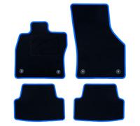 Tapis sur Mesure Volkswagen Golf VII (2012-2019) 5 pièces Bordure Bleue, Bleu