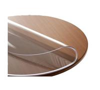 Tapis Table Ronde Transparent,Nappe PVC antidérapante imperméable,Protection Dessus Table résistante UV,Facile essuyage Bar, Bureau et intérieur,2mm,Diameter 120cm