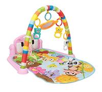 Tapis Tap Piano Évolutif de Jeux - Tapis d'Éveil avec Arche d'Éveil - Jeu Musical et Évolutif - Motricité Bébé - Cadeau de Naissance -80 x 41 x 48 cm (Rose)