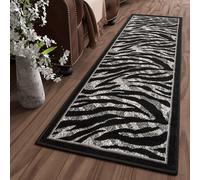 Tapis Tapis au mètre Entrée Pont Moderne Zèbre rayé Motif animalier Crème Gris Noir Salon Chambre à coucher OEKOTEX 80 x 800