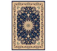 Tapis Tapis d'art court Bordures Design Oriental Bleu Beige 150x233