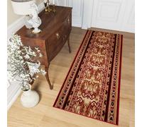 Tapis Tapis de couloir Design Salon Chambre à coucher Tapis moderne Beige Rouge Oekotex 100 x 450