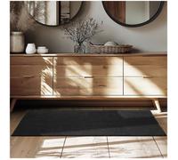 Tapis - TECTAKE - Tapis à poils ras SOFT ZONE surface douce et hypoallergénique dessous antidérapant 80 x 150 cm - Noir