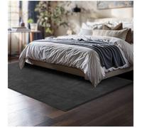 Tapis - TECTAKE - Tapis à poils ras SOFT ZONE surface douce, hypoallergénique, dessous antidérapant, 120 x 170 cm - Gris anthracite