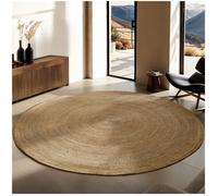 Tapis - TECTAKE - Tapis rond GLIM tissé à la main en jute style bohème avec fibres 100% naturelles - Ø 200 cm