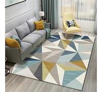 Tapis Terrasse Exterieur Tapis D Eveil Bebe Fille Tapis Géométrique Bleu Beige Rectangle Moderne Salon Tapis Chambre Décordescente de lit Chambre Adulte 200X250CM