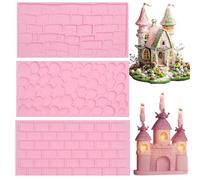 Tapis texturé en silicone pour argile et fondant, rose - TP306 | Texture de galets de brique, moules à fondant pour décoration de gâteaux, tapis de gaufrage pour chocolat