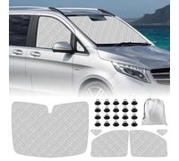 Tapis Thermique Voiture Remplacement pour Mercedes-Benz VITO W447 / Viano 2014-2022 5 Pièces, Protection Solaire Pare-Brise, Ensemble de Pare-Soleil Pliable, Doublure Noire