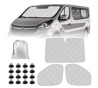 Tapis Thermique Voiture Remplacement pour Renault Trafic 2015-2023/Vivaro 2014-2018/NV300 2014-2021/Talento 2016-2020 3 Pièces, Protection Solaire Pare-Brise, Ensemble de Pare-Soleil Pliable