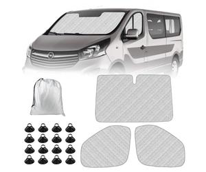 Tapis Thermique Voiture Remplacement pour Renault Trafic 2015-2023/Vivaro 2014-2018/NV300 2014-2021/Talento 2016-2020 3 Pièces, Protection Solaire Pare-Brise, Ensemble de Pare-Soleil Pliable
